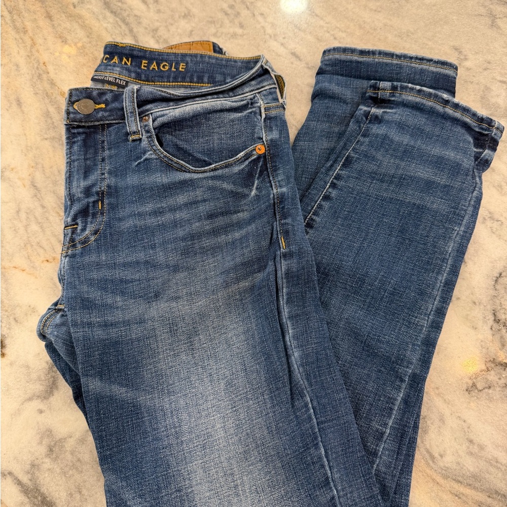 American Eagle Outfitters Men's Blue Slim Straight Jeans